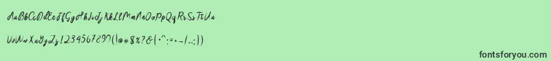 Sakira Script Font – Black Fonts on Green Background