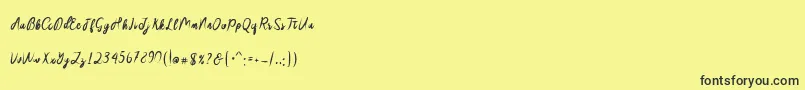 Police Sakira Script – polices noires sur fond jaune