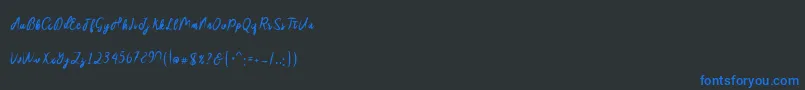 Sakira Script Font – Blue Fonts on Black Background