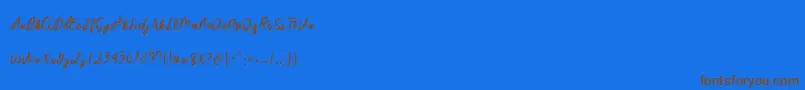 Sakira Script Font – Brown Fonts on Blue Background