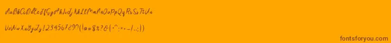 Sakira Script Font – Brown Fonts on Orange Background