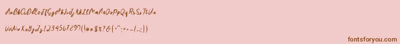 Sakira Script Font – Brown Fonts on Pink Background