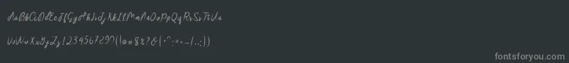 Sakira Script Font – Gray Fonts on Black Background