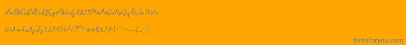 Sakira Script Font – Gray Fonts on Orange Background