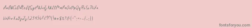 Sakira Script Font – Gray Fonts on Pink Background