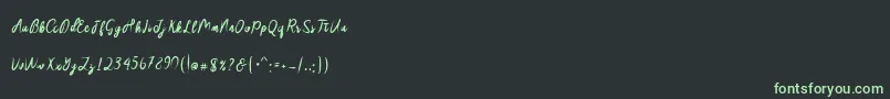 Sakira Script Font – Green Fonts on Black Background
