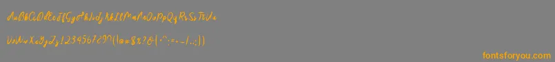 Sakira Script Font – Orange Fonts on Gray Background
