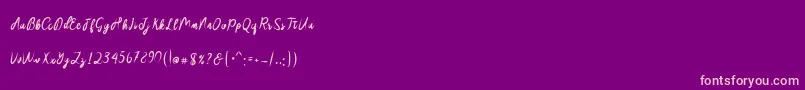 Fonte Sakira Script – fontes rosa em um fundo violeta