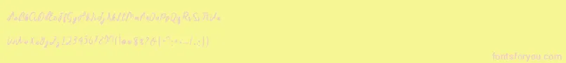 Sakira Script Font – Pink Fonts on Yellow Background