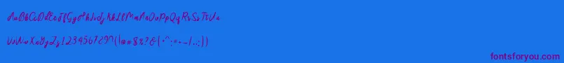 Sakira Script Font – Purple Fonts on Blue Background