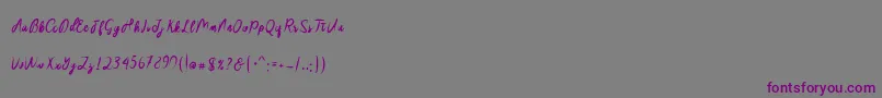 Sakira Script Font – Purple Fonts on Gray Background
