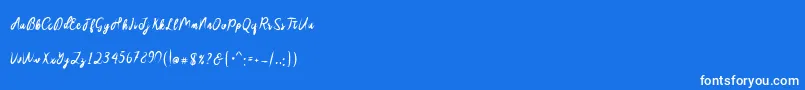 フォントSakira Script – 青い背景に白い文字
