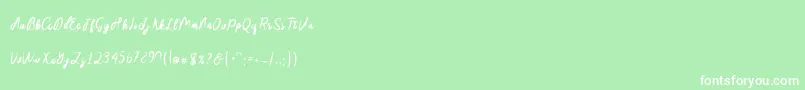 Sakira Script Font – White Fonts on Green Background