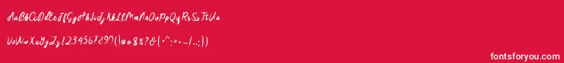 Sakira Script Font – White Fonts on Red Background