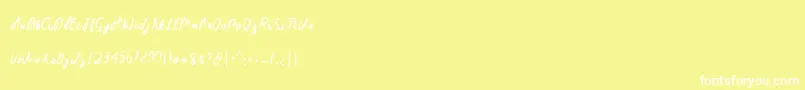 フォントSakira Script – 黄色い背景に白い文字