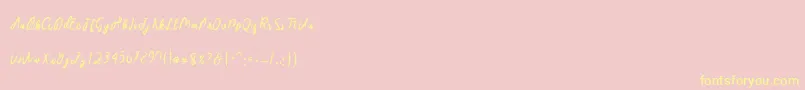 Sakira Script Font – Yellow Fonts on Pink Background