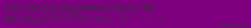 Sakoda Demo-Schriftart – Schwarze Schriften auf violettem Hintergrund