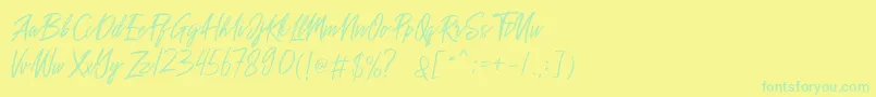 Шрифт Sakoda Demo – зелёные шрифты на жёлтом фоне