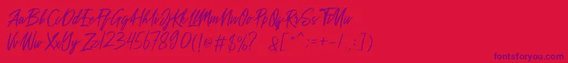 Sakoda Demo Font – Purple Fonts on Red Background