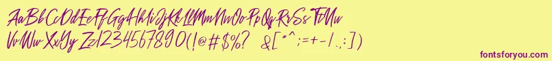 Sakoda Demo Font – Purple Fonts on Yellow Background