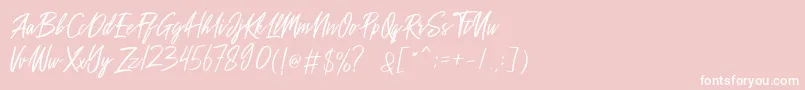 Sakoda Demo-Schriftart – Weiße Schriften auf rosa Hintergrund