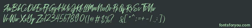 Шрифт Sakoda Demo – зелёные шрифты на чёрном фоне
