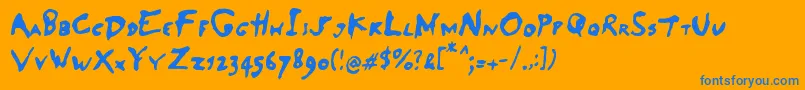 SaladeDeFruitsPomme Font – Blue Fonts on Orange Background