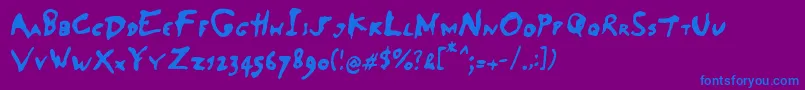 Шрифт SaladeDeFruitsPomme – синие шрифты на фиолетовом фоне