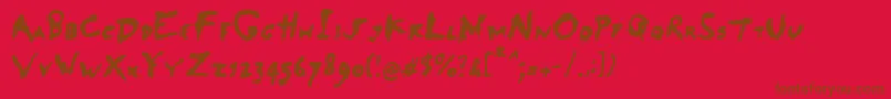 SaladeDeFruitsPomme Font – Brown Fonts on Red Background