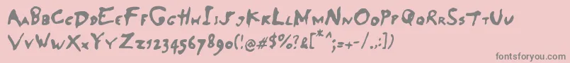 SaladeDeFruitsPomme-Schriftart – Graue Schriften auf rosa Hintergrund