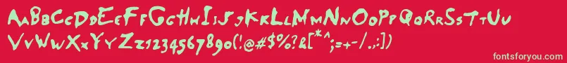 SaladeDeFruitsPomme Font – Green Fonts on Red Background