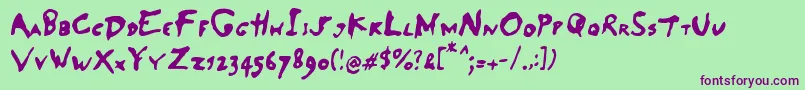 SaladeDeFruitsPomme-Schriftart – Violette Schriften auf grünem Hintergrund