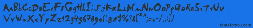 SaladeDeFruitsRaisin Font – Black Fonts on Blue Background