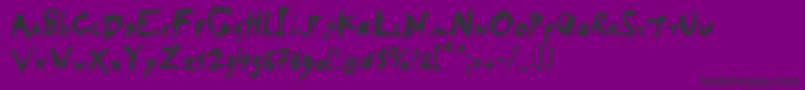 Fonte SaladeDeFruitsRaisin – fontes pretas em um fundo violeta