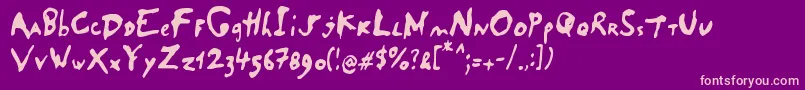 SaladeDeFruitsRaisin Font – Pink Fonts on Purple Background