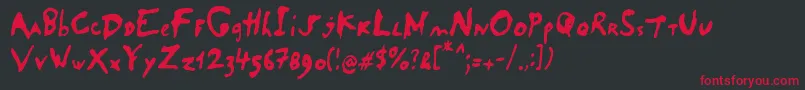 SaladeDeFruitsRaisin Font – Red Fonts on Black Background