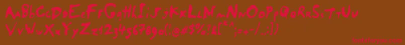 SaladeDeFruitsRaisin Font – Red Fonts on Brown Background