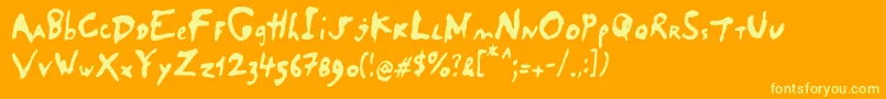 SaladeDeFruitsRaisin Font – Yellow Fonts on Orange Background