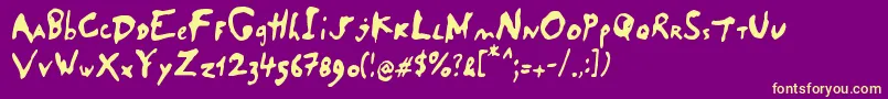 SaladeDeFruitsRaisin Font – Yellow Fonts on Purple Background