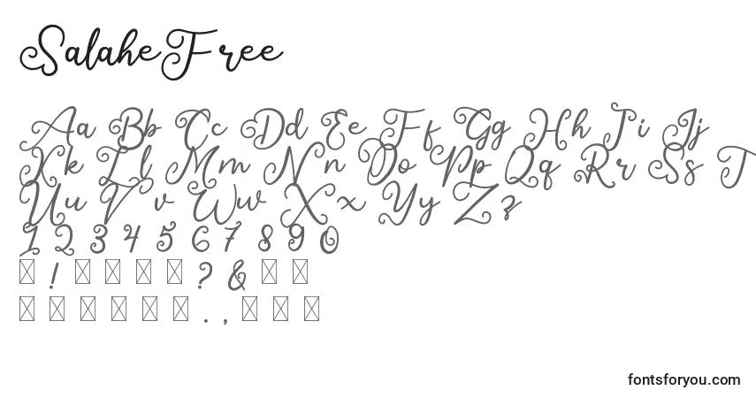 SalaheFree Font – alphabet, numbers, special characters