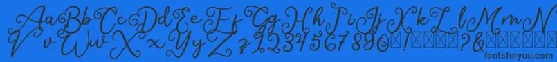Шрифт SalaheFree – чёрные шрифты на синем фоне