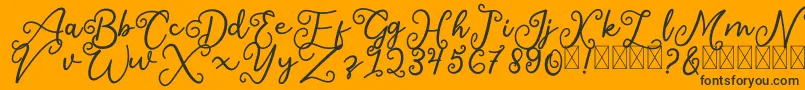 SalaheFree-Schriftart – Schwarze Schriften auf orangefarbenem Hintergrund