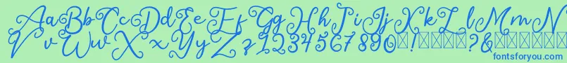 SalaheFree Font – Blue Fonts on Green Background