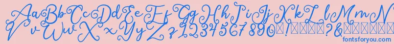 Fonte SalaheFree – fontes azuis em um fundo rosa