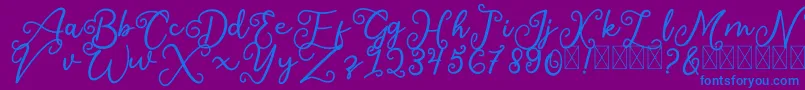 フォントSalaheFree – 紫色の背景に青い文字