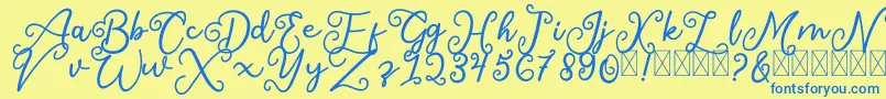Шрифт SalaheFree – синие шрифты на жёлтом фоне
