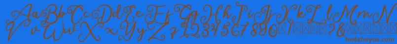 Czcionka SalaheFree – brązowe czcionki na niebieskim tle