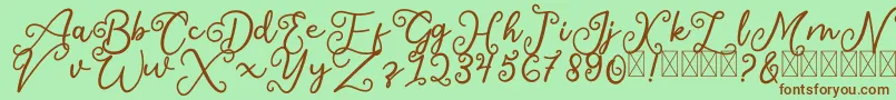 SalaheFree-Schriftart – Braune Schriften auf grünem Hintergrund