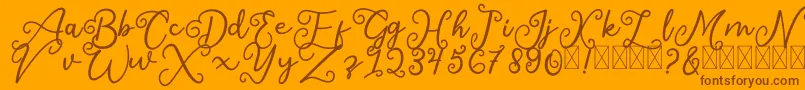 SalaheFree-Schriftart – Braune Schriften auf orangefarbenem Hintergrund