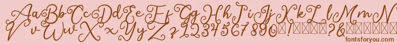 SalaheFree-fontti – ruskeat fontit vaaleanpunaisella taustalla
